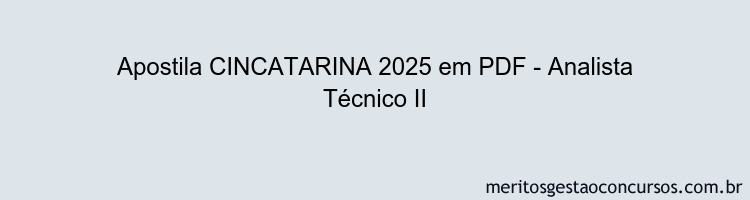 Apostila Concurso CINCATARINA 2025 - Analista Técnico II
