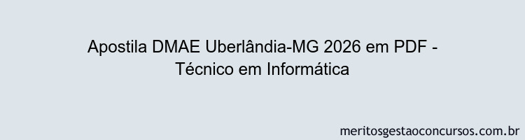 Apostila Concurso DMAE Uberlândia-MG 2026 - Técnico em Informática