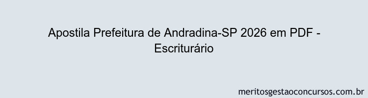 Apostila Concurso Prefeitura de Andradina-SP 2026 - Escriturário