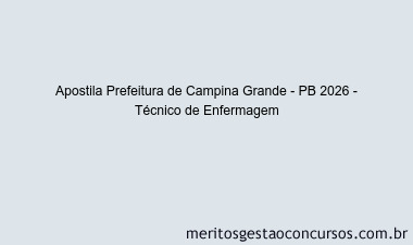 Apostila Concurso Prefeitura de Campina Grande - PB 2026 - Técnico de Enfermagem