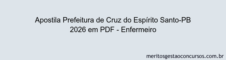 Apostila Concurso Prefeitura de Cruz do Espírito Santo-PB 2026 - Enfermeiro