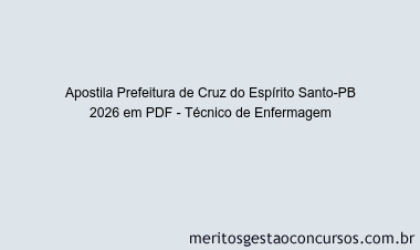Apostila Concurso Prefeitura de Cruz do Espírito Santo-PB 2026 - Técnico de Enfermagem
