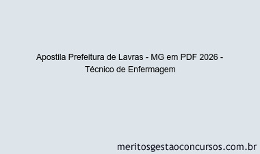 Apostila Concurso Prefeitura de Lavras - MG 2026 - Técnico de Enfermagem