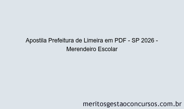 Apostila Concurso Prefeitura de Limeira - SP 2026 - Merendeiro Escolar