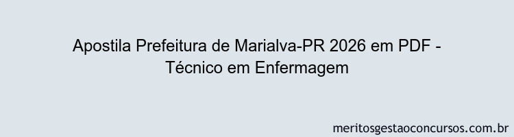 Apostila Concurso Prefeitura de Marialva-PR 2026 - Técnico em Enfermagem
