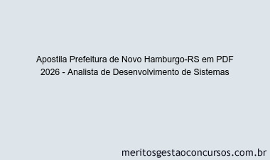 Apostila Concurso Prefeitura de Novo Hamburgo-RS 2026 - Analista de Desenvolvimento de Sistemas