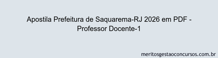 Apostila Concurso Prefeitura de Saquarema-RJ 2026 - Professor Docente-1