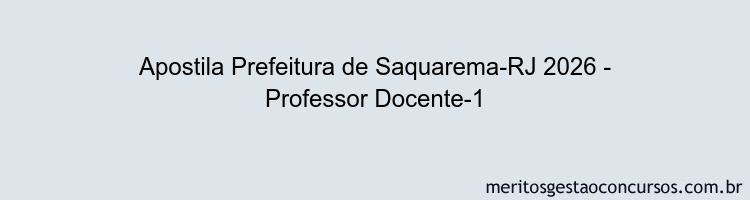 Apostila Concurso Prefeitura de Saquarema-RJ 2026 - Professor Docente-1