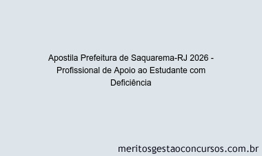 Apostila Concurso Prefeitura de Saquarema-RJ 2026 - Profissional de Apoio ao Estudante com Deficiência
