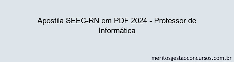 Apostila Concurso SEEC-RN 2024 PDF - Professor de Informática