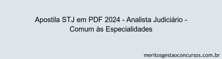 Apostila Concurso STJ 2024 PDF - Analista Judiciário - Comum às Especialidades