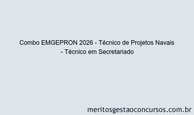 Combo EMGEPRON 2026 - Técnico de Projetos Navais - Técnico em Secretariado