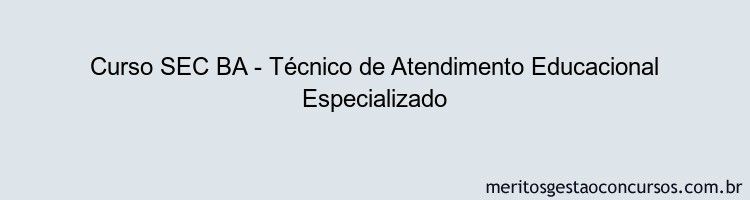 Curso SEC BA - Técnico de Atendimento Educacional Especializado