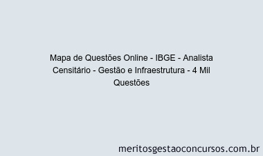 Mapa de Questões Online - IBGE - Analista Censitário - Gestão e Infraestrutura - 4 Mil Questões