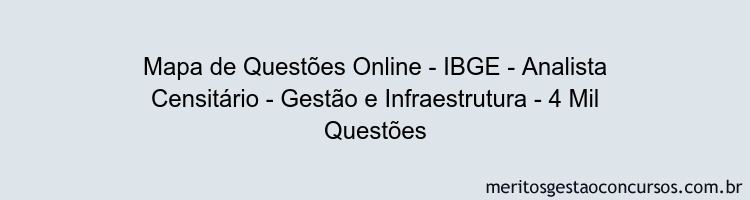 Mapa de Questões Online - IBGE - Analista Censitário - Gestão e Infraestrutura - 4 Mil Questões